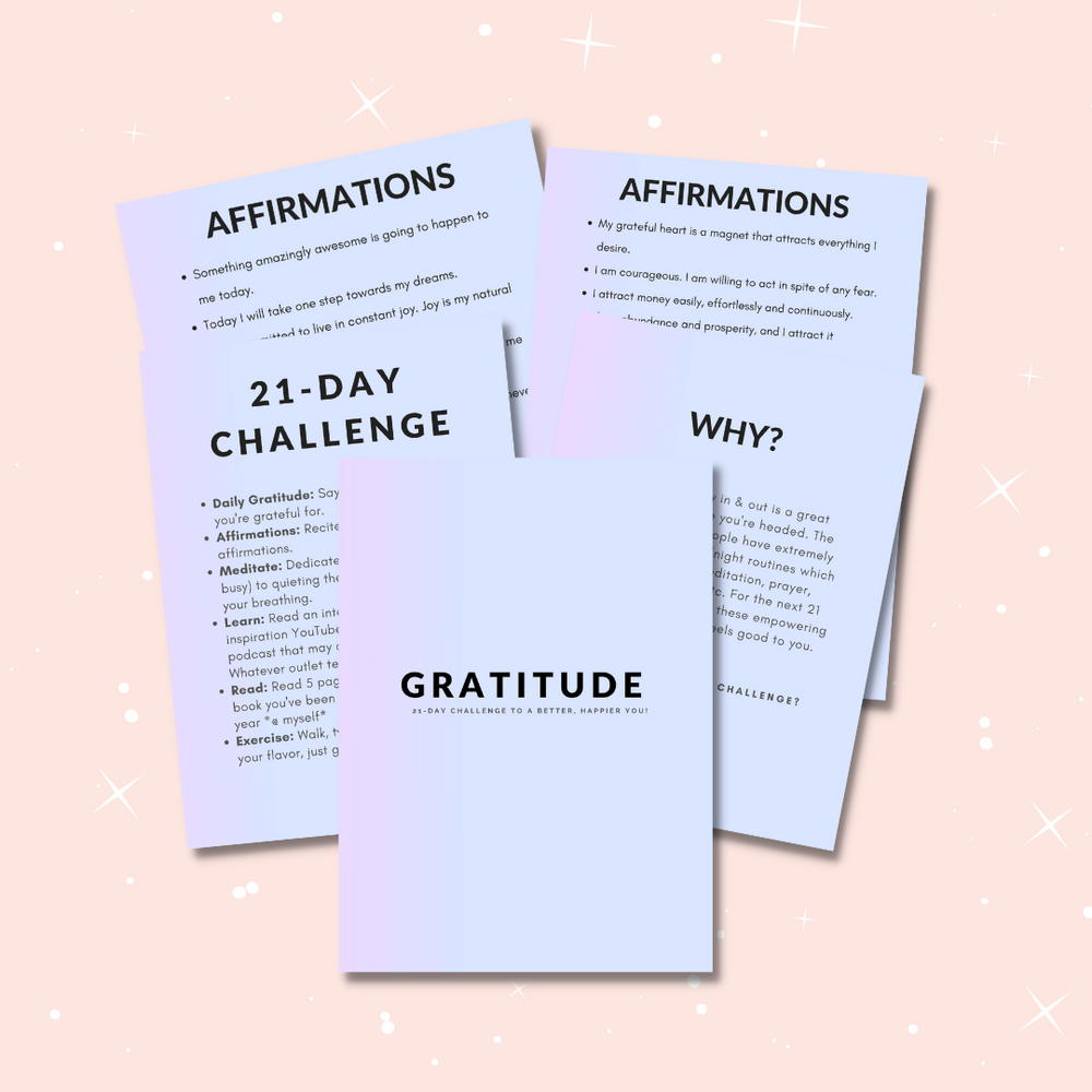 21-Day Gratitude Challenge | Affirmations, Self-Help, Self-Love, Gratitude, Mindfulness, Self-Care, Manifestation